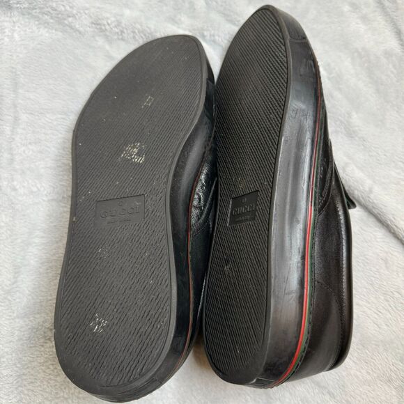 Gucci Sneakers Mens size 9 Black G/9.5 US/43 EUR GG Monogram Embossed Leather - Picture 9 of 10